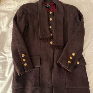 Chanel Brown Coat with Gold Buttons